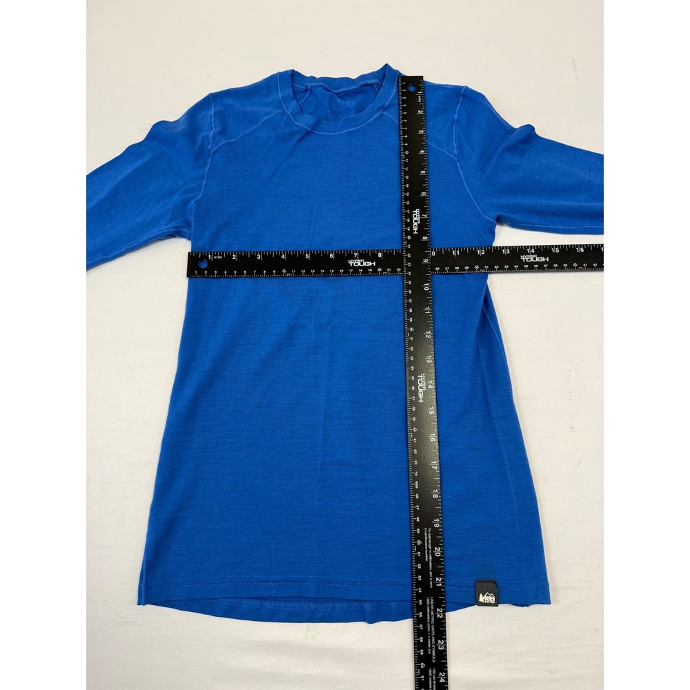 REI Co-op Kids Blue 100% Merino Wool Long Sleeve Base Layer Top Size M 10-12 - Picture 4 of 8